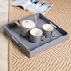image 3 of Folding Butlers Side Table Portable Wooden Food Serving Tray | Grey