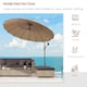 image 7 of Outsunny 3m Cantilever Shanghai Parasol Garden Hanging Banana Sun Umbrella with Crank Handle, 18 Sturdy Ribs and Cross Base, Beige