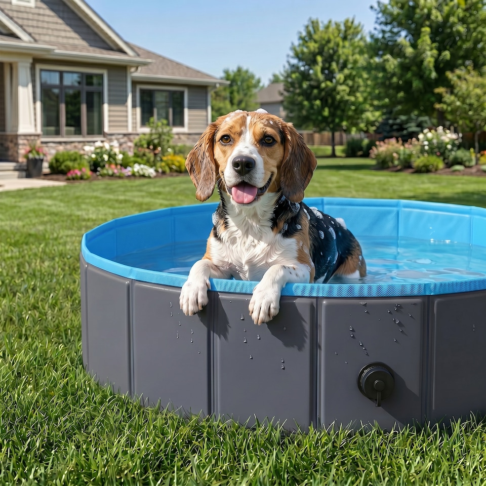 image 1 of PawHut Dog Pool Dog Bath Tub Dog Paddling Pool, 100 x 30 cm