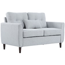 HOMCOM Modern Chic Loveseat with Armrest Spring Padding, Light Grey