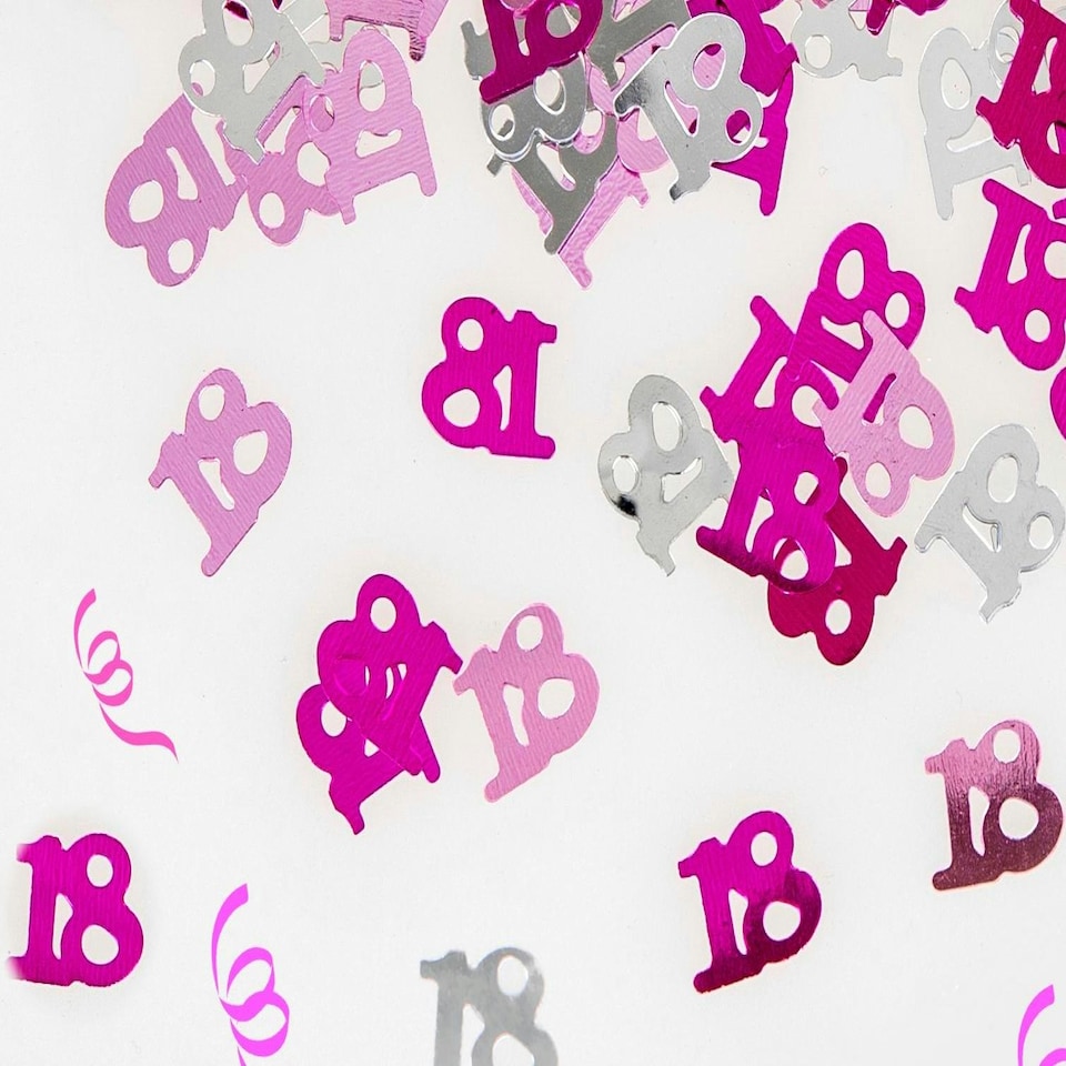 image 1 of 14g Pink Happy 18th Birthday Confetti