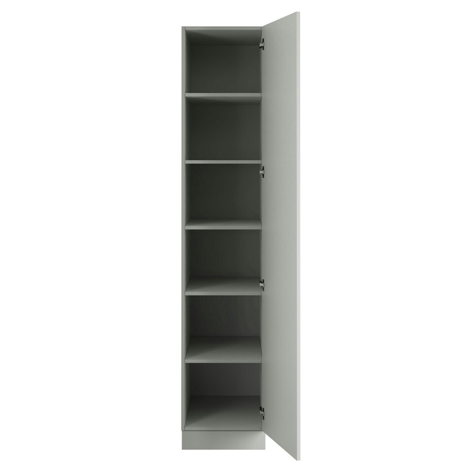 image 1 of Slab Light Grey Single Wardrobe with Shelves Grey