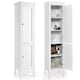 image 1 of COSTWAY 5-Tier Bathroom Tall Cabinet Storage Organizer Cupboard White