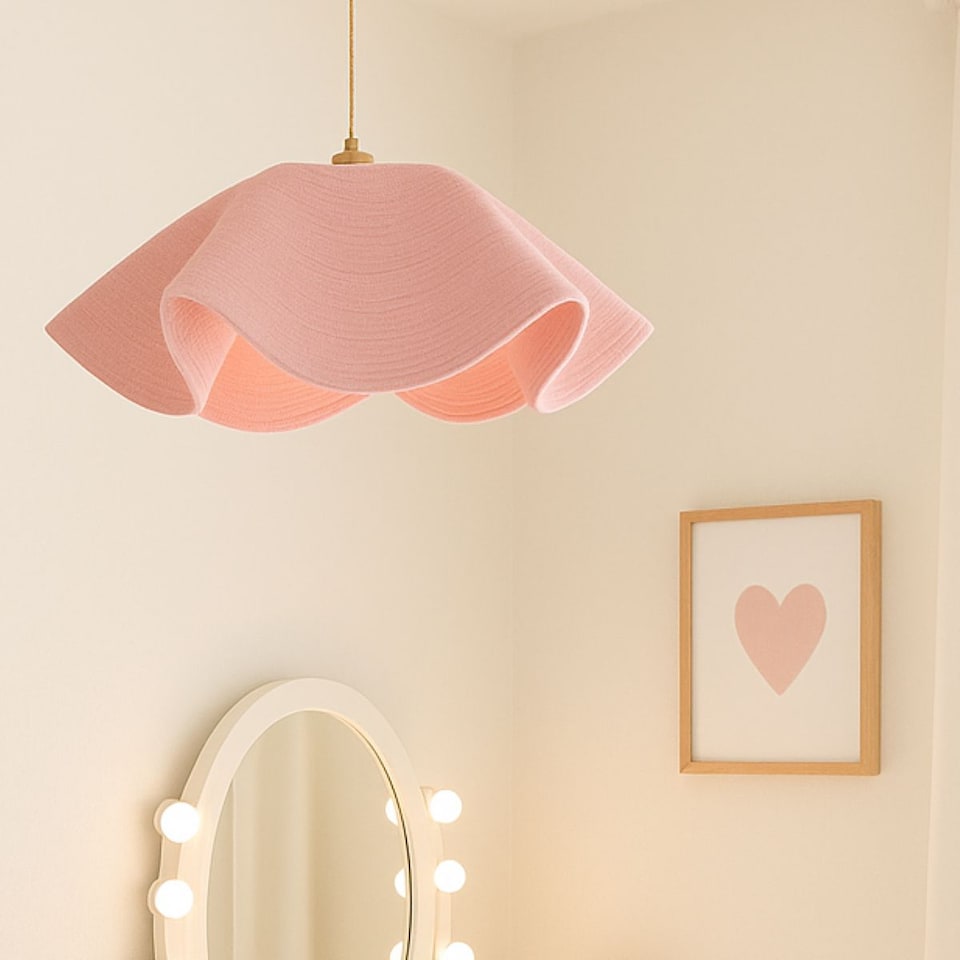image 1 of CGC Lighting Flora 78cm Pink Large Floppy Fabric Lampshade