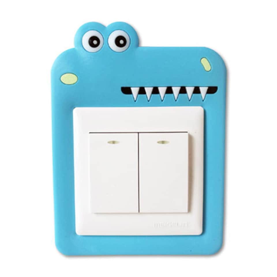 image 1 of Haven Novelty Electrical Outlet Waterproof Switch Cover Sticker, Blue Shark