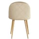image 5 of Set of 2 Lucia Ergonomic Velvet Dining Chairs with Wooden Legs, Modern Upholstered Accent Chair | Brown | Beige