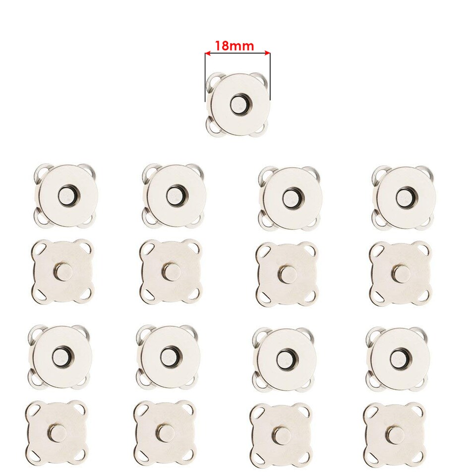 image 1 of 18mm Sew On Magnetic Press Stud Clasps, 2-Part Snap Fasteners - 2pcs