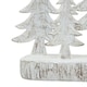 image 3 of Small Three Snowy Pine Tree Sculpture - Resin - L5 x W13 x H26 cm - White
