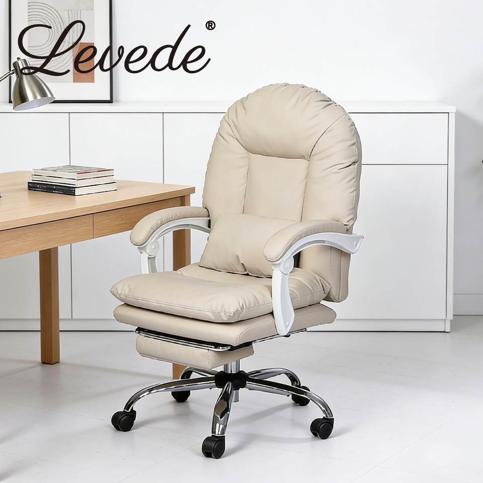 image 1 of Levede Office Chair Ergonomic Executive Chair Heavy Duty Reclining Leather