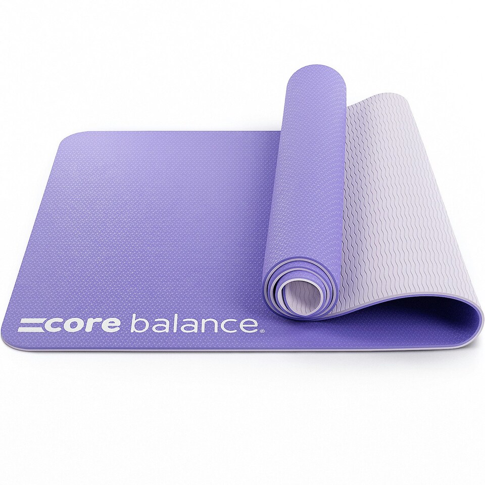image 1 of TPE Yoga Mat with Strap (6mm Thick) - Purple