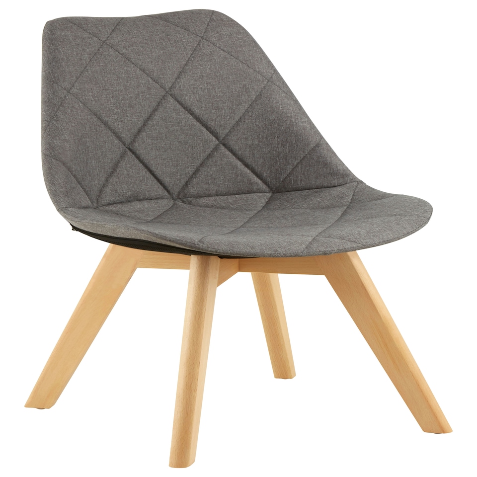 image 1 of Interiors by Premier Grey Diamond Pattern Dining Chair, Easy Cleaning Small Chair for Living Room, Space-Saving Accent Chair