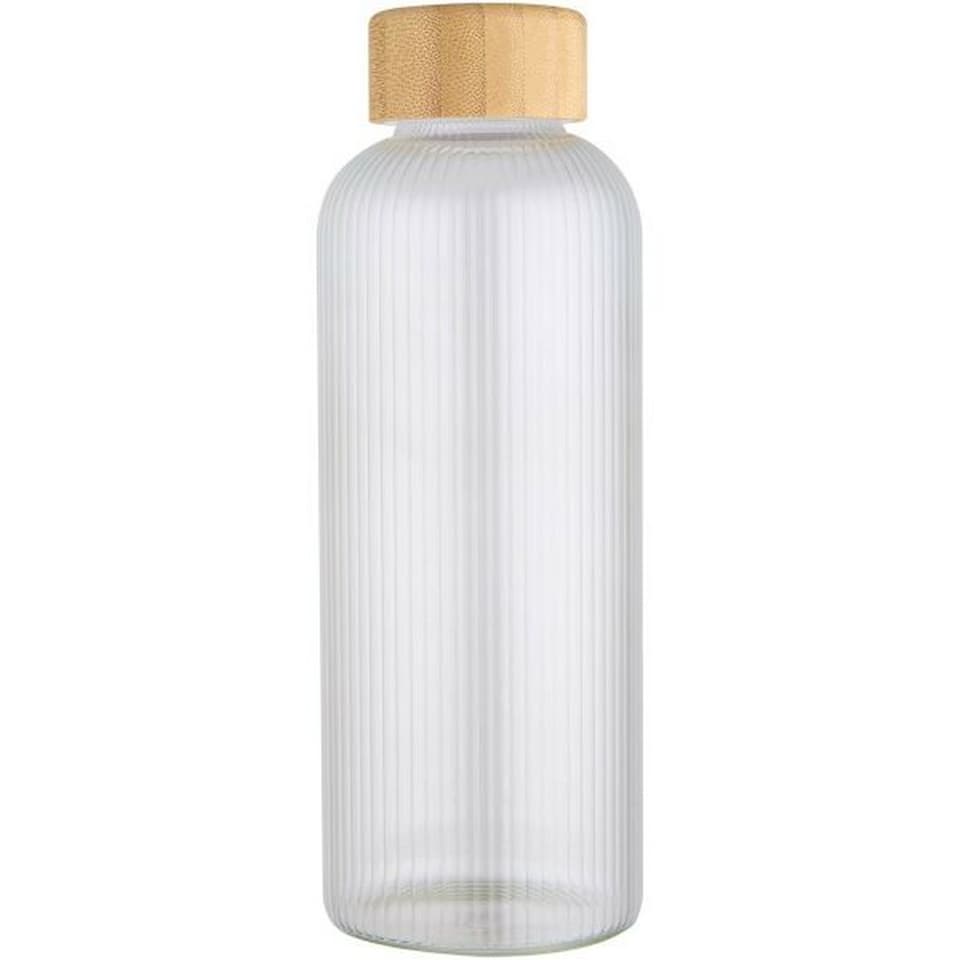 image 1 of Floso Bamboo Lid 650ml Water Bottle | Clear | Transparent | 1