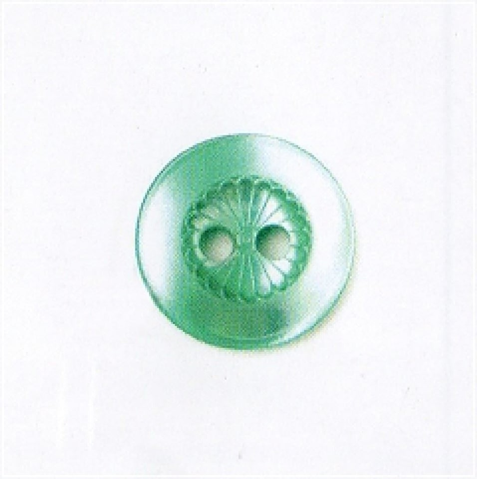 Crendon Green Turquoise Round Geometric Inset Buttons for Dressmaking - 13mm - per value pack of 65