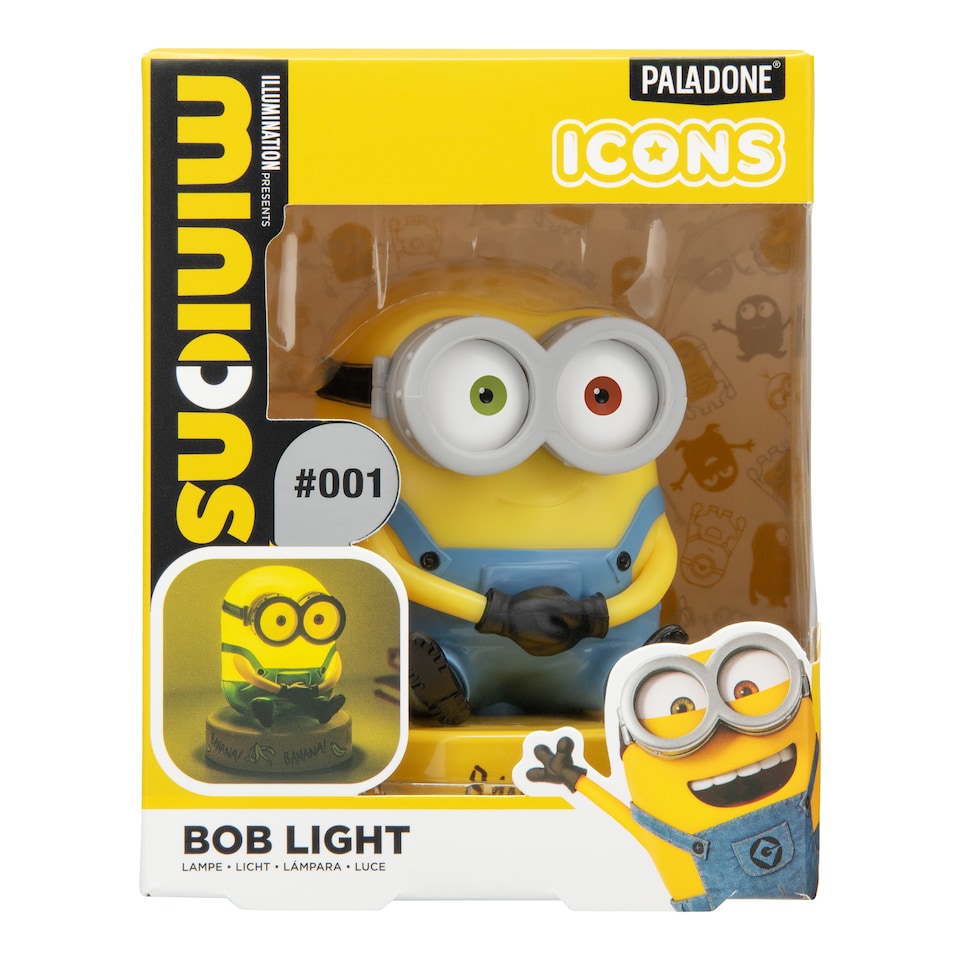 image 1 of Minions Bob Mini 3D Icon Light – Officially Licensed LED Figurine Lamp, Collectible Décor, Paladone
