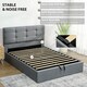 image 6 of HOMCOM Upholstered Ottoman Bed, 5ft King Storage Bed Frame, Grey | Grey | Grey