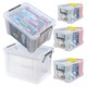 image 1 of 2 x Large Clear Stackable Nestable 24 Litre Storage Containers With Clip Locked Lids & Strong Handles Clear