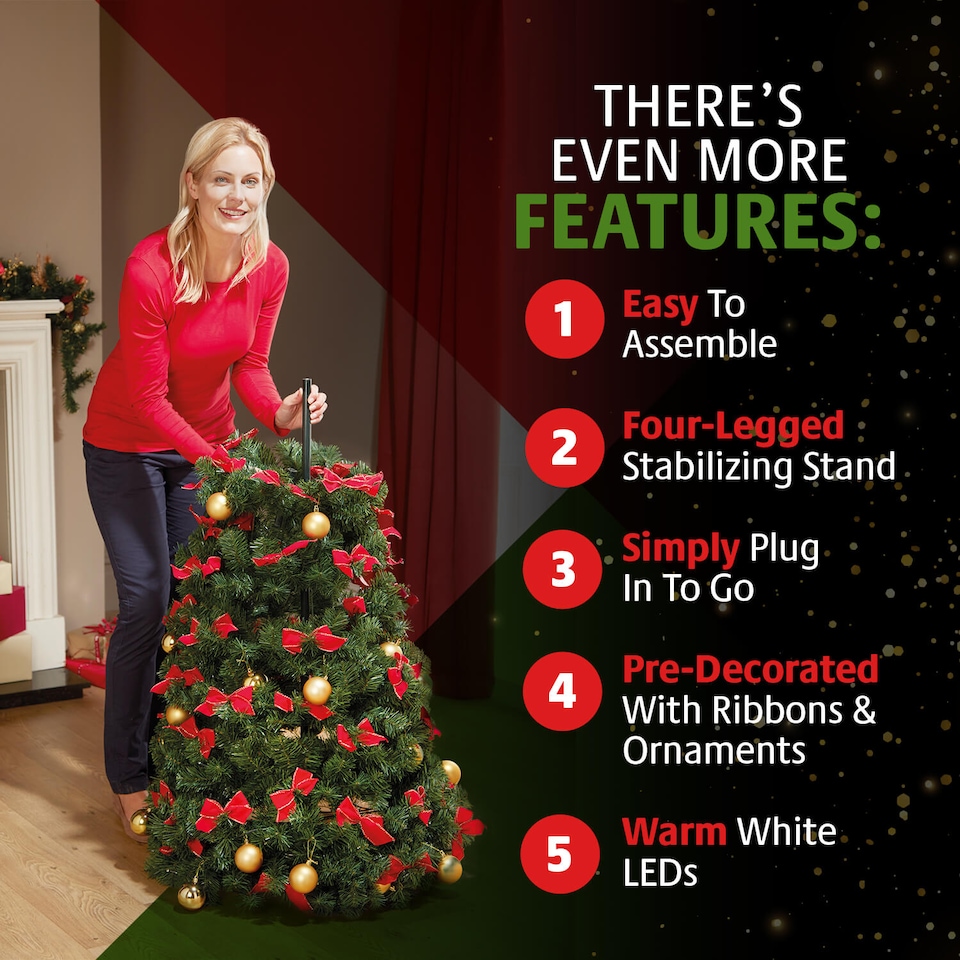 image 1 of Coopers Of Stortford Spiral Christmas Tree Pre Lit Warm LED Lights Decorations