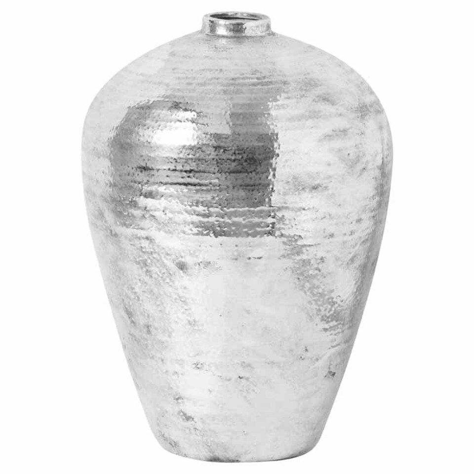 image 1 of Large Hammered Astral Vase - Ceramic - L40 x W40 x H57 cm - Silver Grey