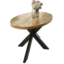 Valor Mango Wooden 6-8 Seater Oval Dining Table Brown
