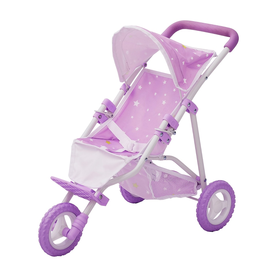 image 1 of Teamson Kids Baby Doll Jogging Stroller Purple / Stars
