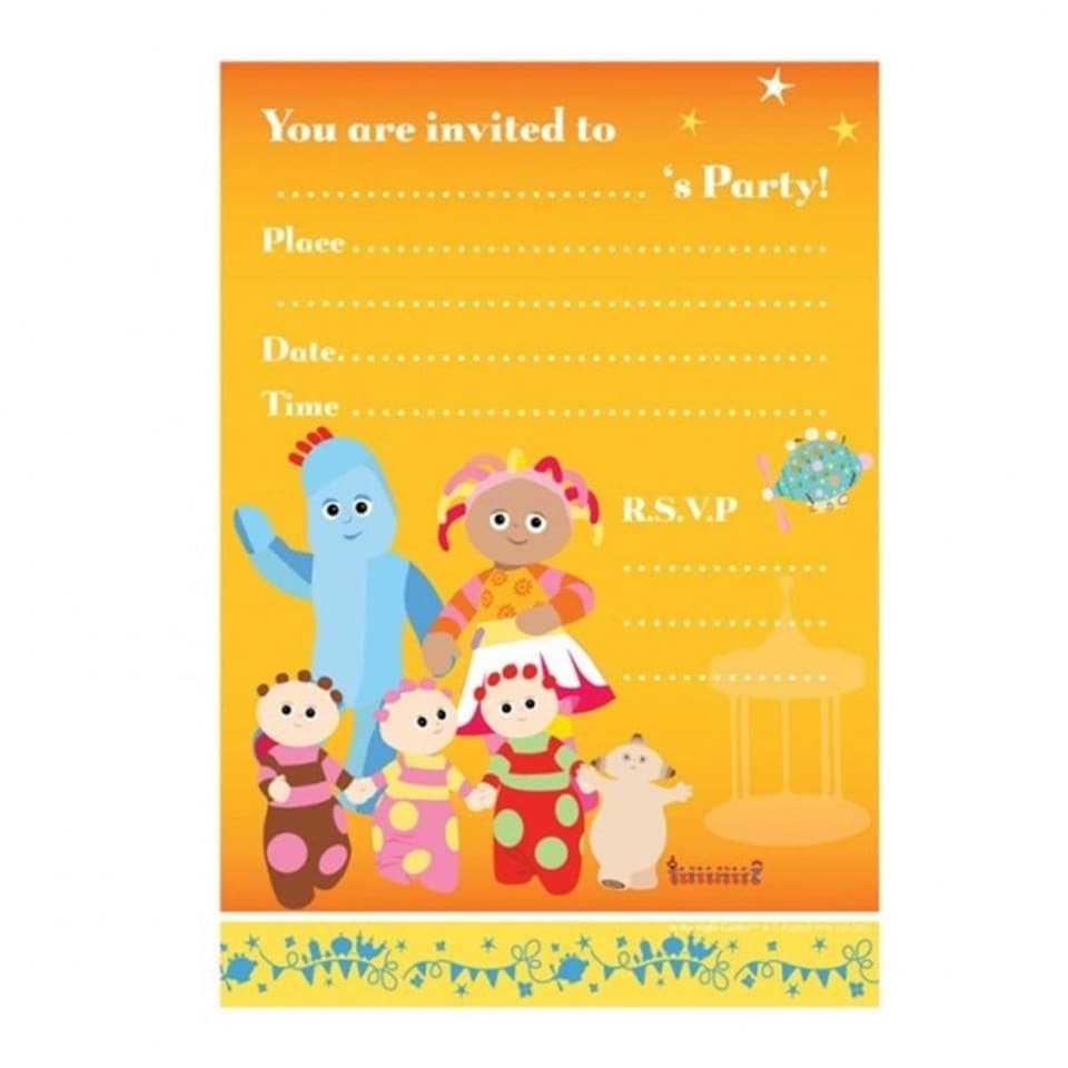 In the Night Garden Party Invitations - Orange - One Size