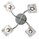 image 2 of Modern Polished Chrome 4-Bulb Ceiling Light with Square Clear Ice Cube Shades | Chrome