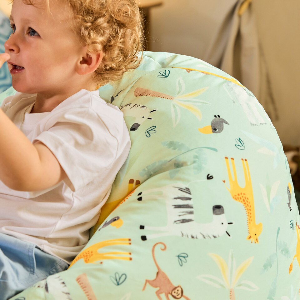 image 1 of icon Kids Kingston Safari Print Classic Bean Bag, Mint Green
