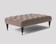 image 2 of Alyana 137cm Rectangle Ottoman Bench with Wooden Legs- Grey Plush Velvet Chesterfield Upholstered Footstool