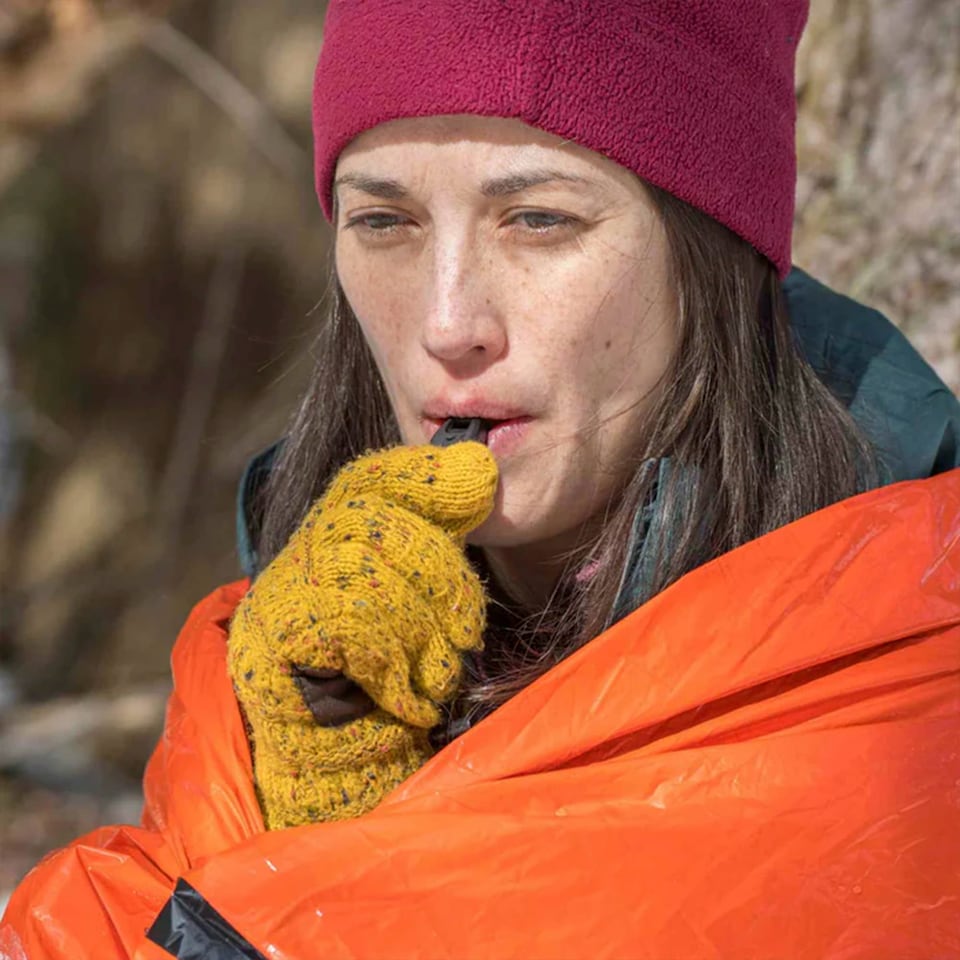 image 1 of Emergency Bivvy XL - Lightweight Heat Reflective Shelter with Whistle | Orange | Orange | One Size | 1