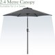 image 3 of 2.4m Crank and Tilt Parasol - Grey