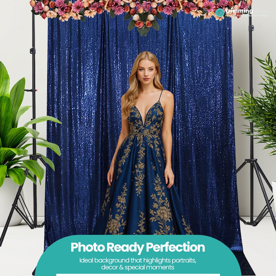 image 1 of 4ft x 7ft Sequin Backdrop Photography Background High-Density Sequin Fabric