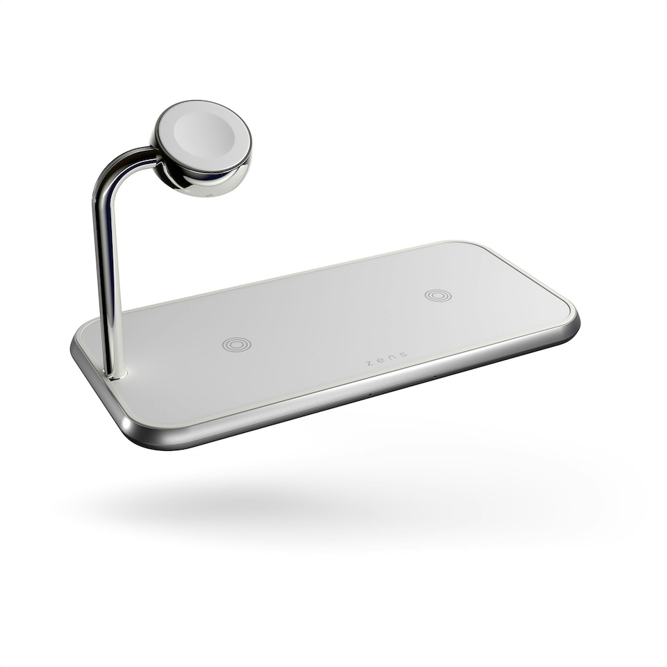 image 1 of Zens Dual+Watch Wireless Charger (incl. Wall Charger) - white
