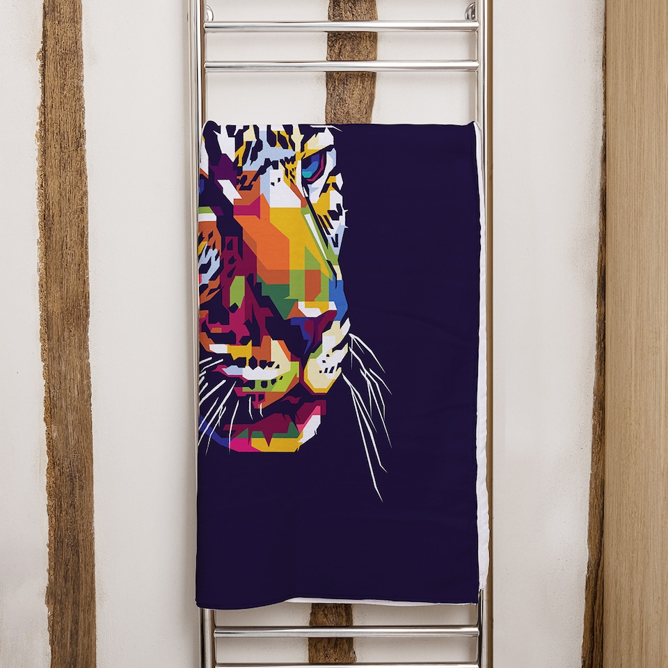 image 1 of leopard face with pop art style Designer Bath Towel | Multi