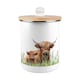 image 1 of Highland Cow & Calf Food Waste Caddy - Enamel 2L Kitchen Compost Bin
