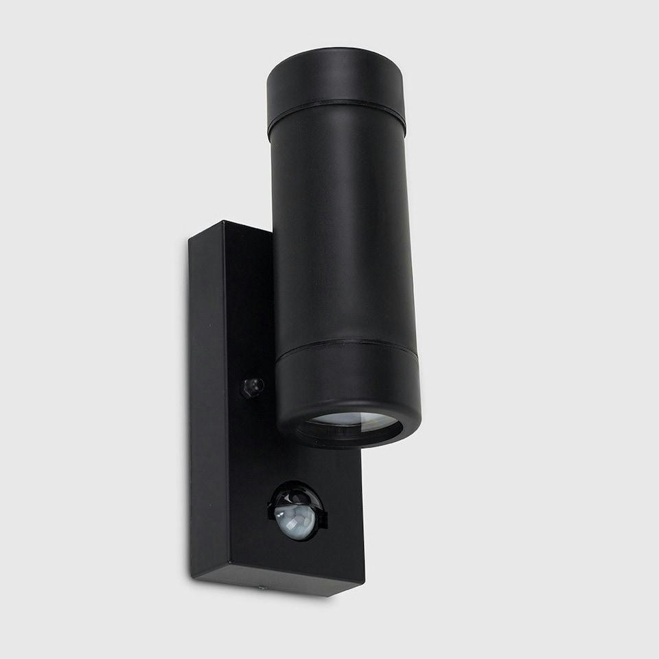 image 1 of ValueLights Trenley Matte Black Wall Light and GU10 Spotlight LED 3W Warm White 3000K Bulb