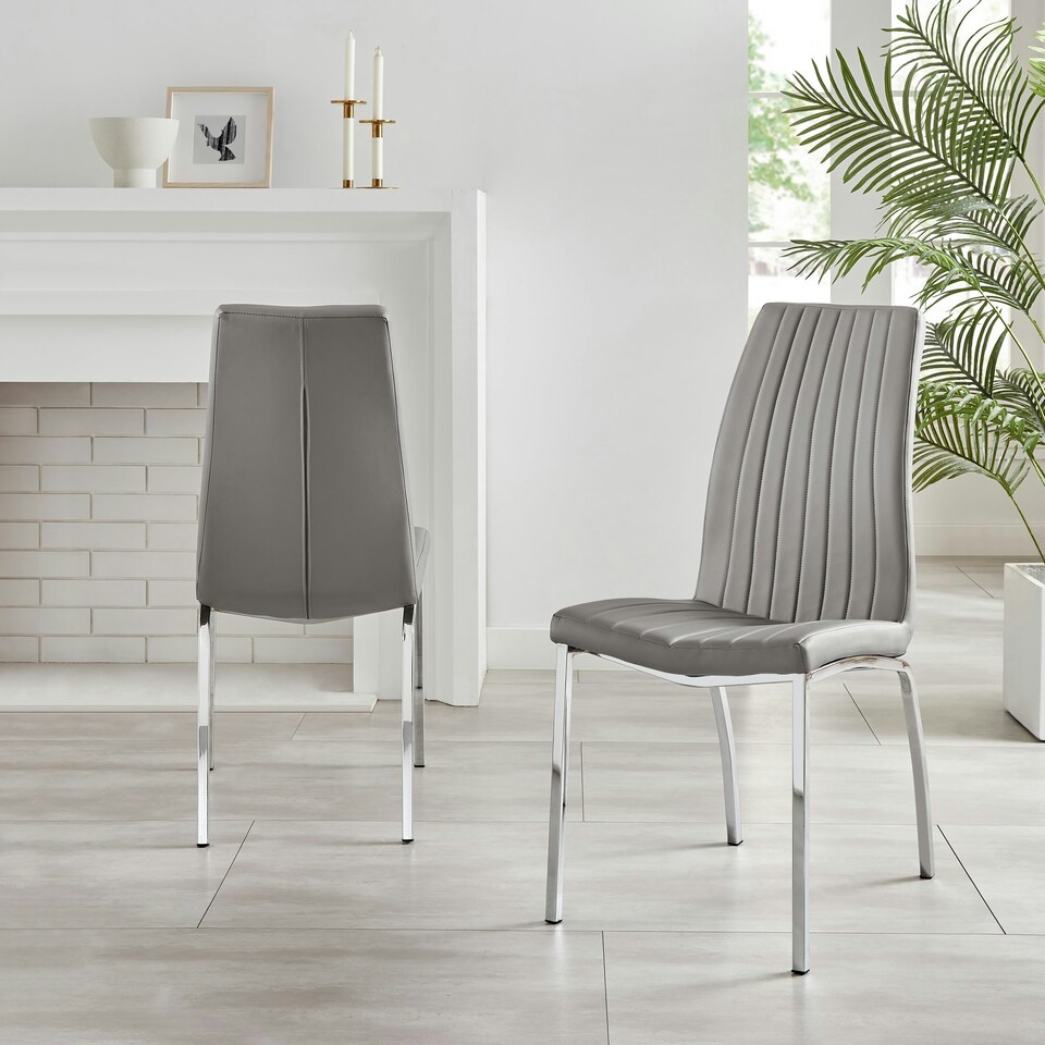 image 1 of Furniturebox 2x Elephant Grey Isco Dining Chairs