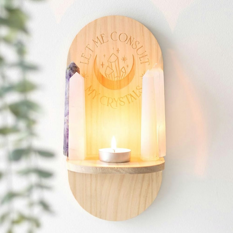 image 1 of Natural Let Me Consult My Crystals Altar Shelf - MDF - TC_93124 N/A