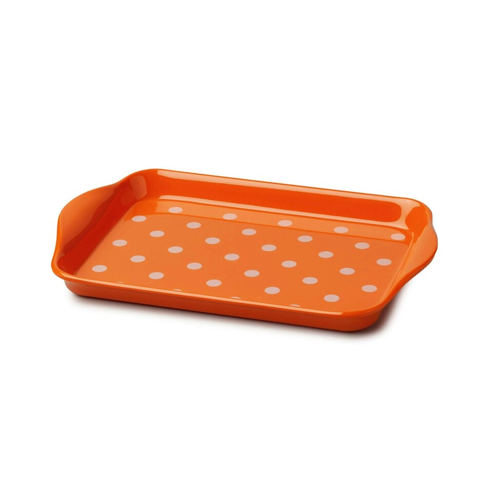 image 1 of Melamine Dotty Tray, Mini Orange | Neon Orange