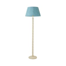 ValueLights Bobble Cream Floor Lamp Alba Leaf Pleat Shade & Bulb | Cream