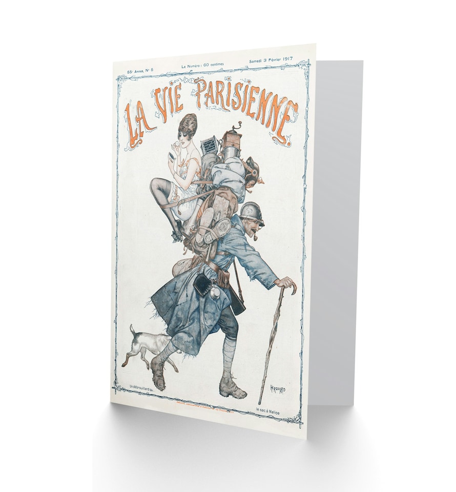 image 1 of La Vie Parisienne Soldier World War Magazine Art Card