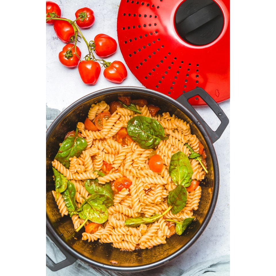 image 1 of KitchenCraft Pasta Pot Red Carbon Steel 4L