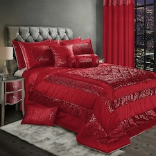 Intimates Vera Foil Printed Quilted Bedspread Red | Red | Single