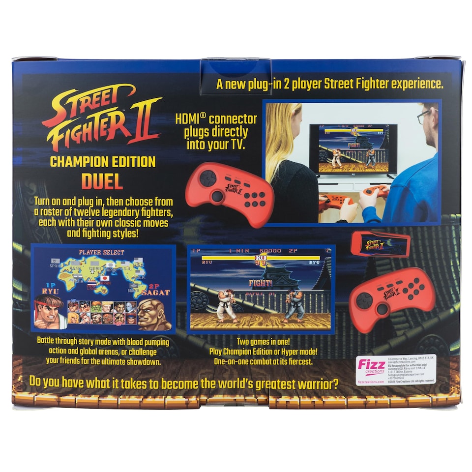 image 1 of Street Fighter II Duel Plug & Play TV Game with Wireless Controllers