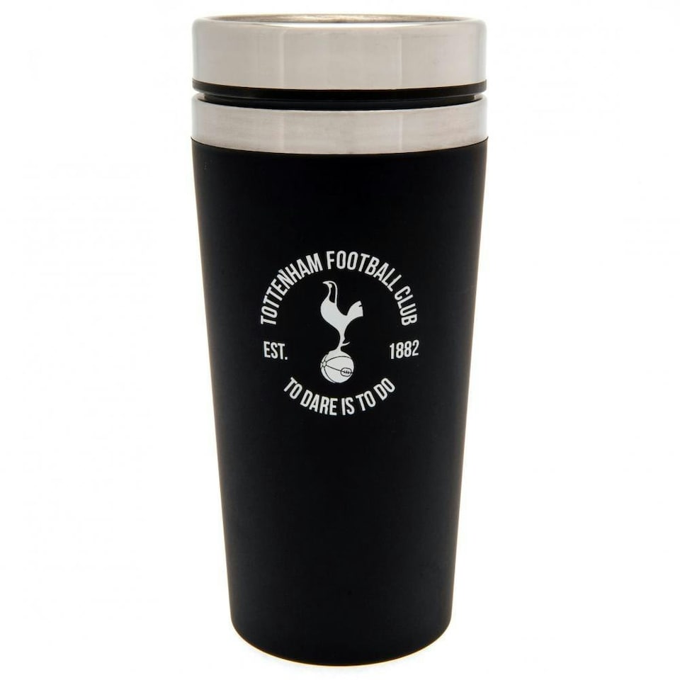 image 1 of Tottenham Hotspur FC Executive Crest Travel Mug - Black/Silver - One Size Black