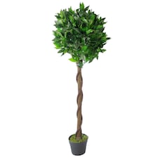 120cm Leaf Design UK Artificial Realistic Bay Laurel Topiary Ball Tree | Green | 4ft