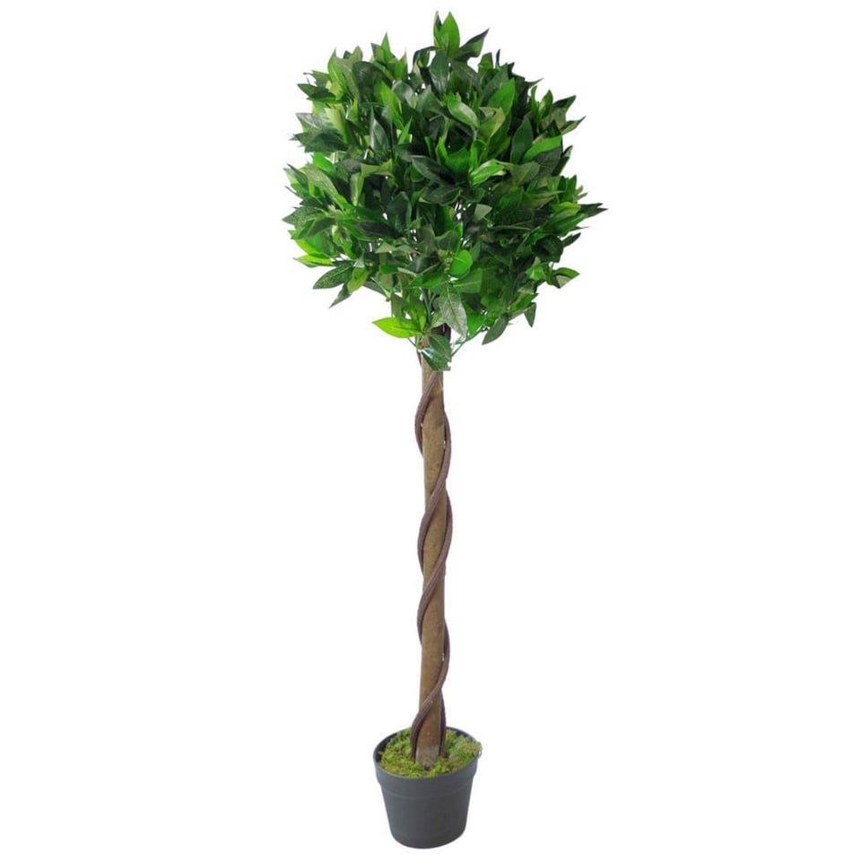 120cm Leaf Design UK Artificial Realistic Bay Laurel Topiary Ball Tree | Green | 4ft