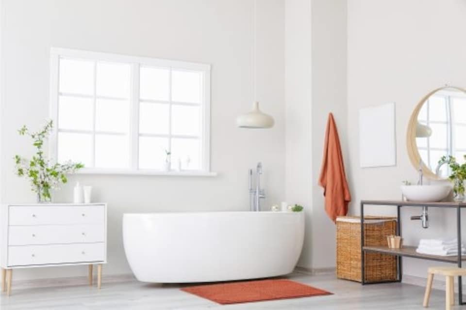 image 1 of Marlow Collection Soft Touch Non-Slip Bathroom Rug in Burnt Orange (45cm x 75cm)