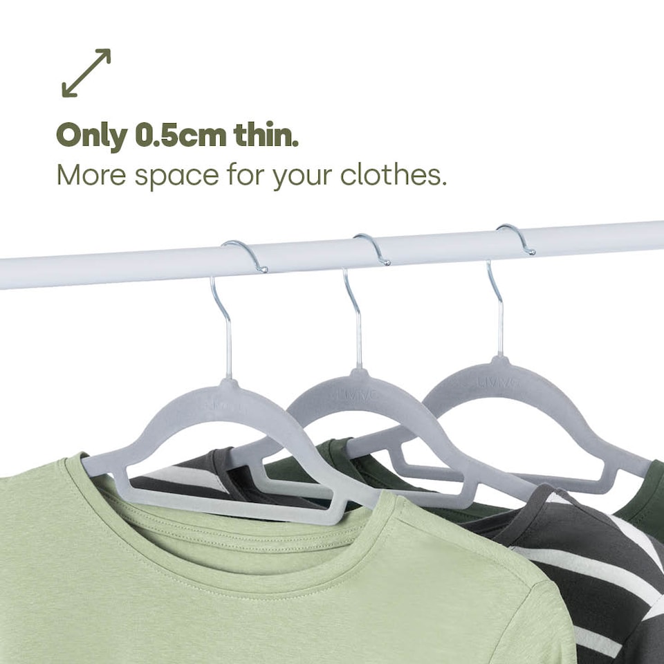 image 1 of 50pc Velvet Hangers Grey