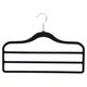 image 2 of Black & Grey Velvet Non-Slip 3-Bar Trouser Hangers | Multi | 4