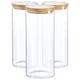 image 1 of Argon Tableware Scandi Glass Storage Jars with Wooden Lids - 1.5 Litre - Pack of 3